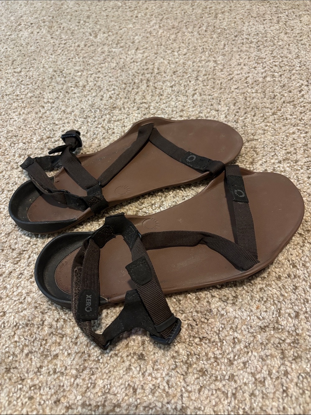 Xero Lightweight Packable Sport Sandal Barefoot Brown and Black Womens Size 10
